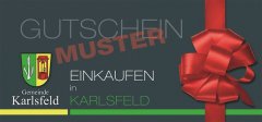 Muster-Gutschein "Einkaufen in Karlsfeld" (2015)